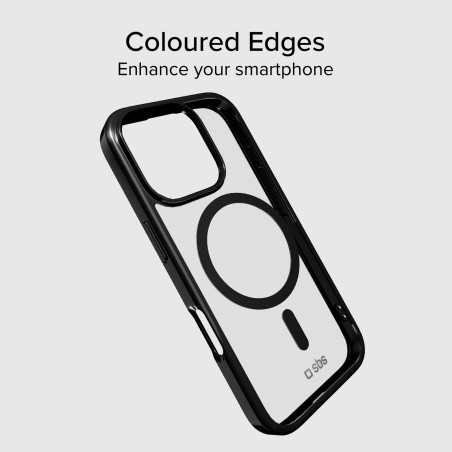 SBS Coque Mag Frame - Coque iPhone 16 Pro MagSafe pour iPhone 16 Pro - Souple et Durable, Anti-Choc Protection Anti-Rayures et P