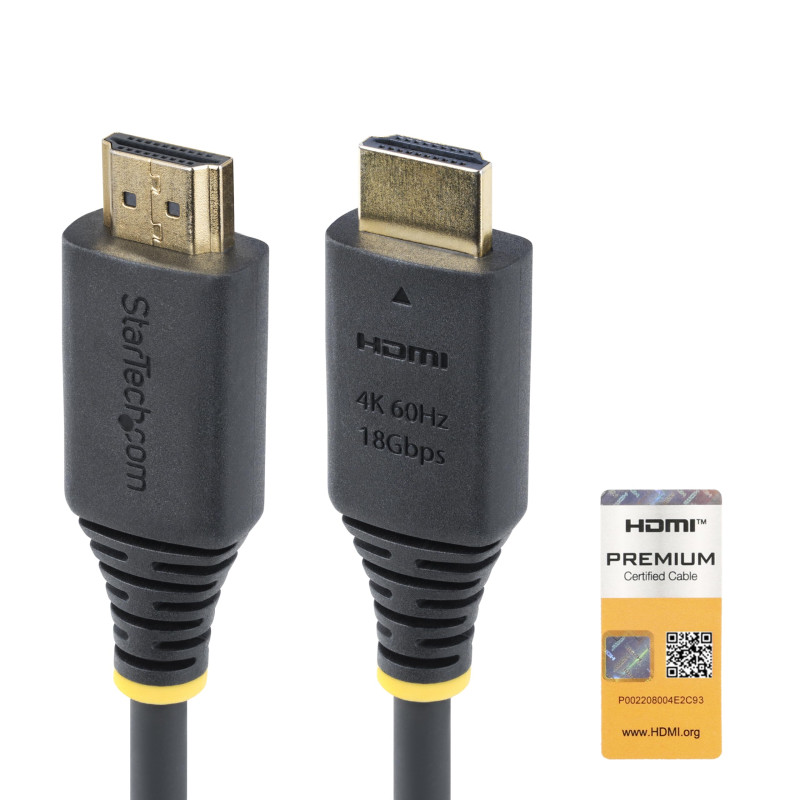 StarTech.com Câble HDMI Haut Débit de 30cm Certifié Premium, 4K 60Hz/1440p 144Hz, HDR10/HDCP 2.2/ARC, 18Gbps, Gaine TPE StarTech.com Câble HDMI Haut Débit de 30cm Certifié Premium, 4K 60Hz/1440p 144Hz, HDR10/HDCP 2.2/ARC, 18Gbps, Gaine TPE