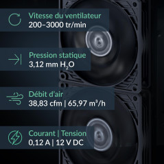 ARCTIC P9 PWM PST - Ventilateur PC, Ventilateur de boîtier PWM 92 mm avec répartiteur de câbles, optimisé pour la Pression Stati