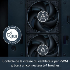 ARCTIC P9 PWM PST - Ventilateur PC, Ventilateur de boîtier PWM 92 mm avec répartiteur de câbles, optimisé pour la Pression Stati