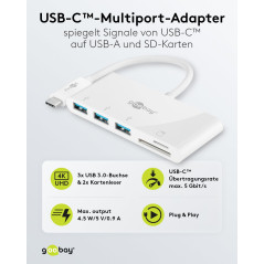 goobay 62097 Adaptateur USB-C Multiport Lecteur de Carte