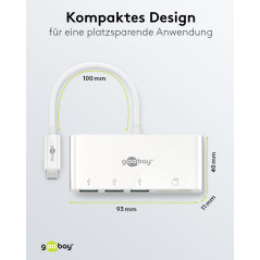 goobay 62097 Adaptateur USB-C Multiport Lecteur de Carte