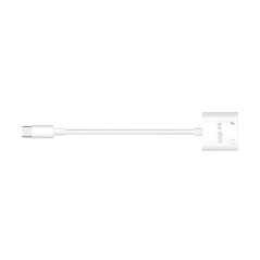 Logilink UA0433 - Adaptateur USB-C avec Port de Charge PD (PowerDelivery) Max. 60 W, Utiliser des écouteurs Tout en chargeant Le
