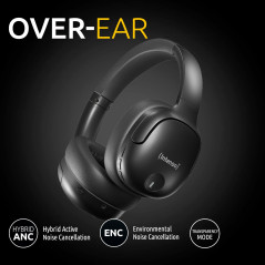 Intenso O400HA Casque Supra-auriculaire Hybride, réduction Active du Bruit, jusqu'à 75 Heures d'autonomie et Bluetooth 5.3, avec