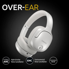 Intenso O400HA Casque Supra-auriculaire Hybride, réduction Active du Bruit, jusqu'à 75 Heures d'autonomie et Bluetooth 5.3, avec