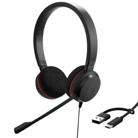 Jabra Evolve 20 Casque Filaire - Casque Filaire à Une Oreille pour Le Bureau et Le Travail à Domicile - Contrôle des appels - Ce