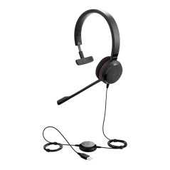 Jabra Evolve 30 II Casque Mono-Filaire certifié Microsoft Teams avec unité de contrôle d'appel, Microphone antibruit, indicateur