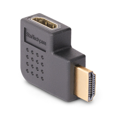 StarTech.com Adaptateur HDMI 2.0 à Angle Droit, M/F, Économiseur de Port Horizontal, 4K60Hz, Extension pour HDMI Haut Débit