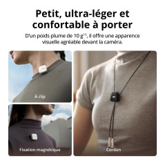 DJI Mic Mini (1 TX + 1 RX), Ultra-léger, Audio de Haute qualité, Annulation du Bruit, Limite Automatique, Microphone sans Fil po