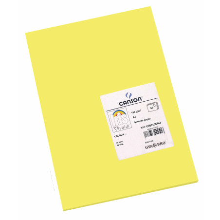 CANSON Iris Vivaldi - Paquet 50 feuilles de papier couleur A4 - 185g/m² - Vert lime