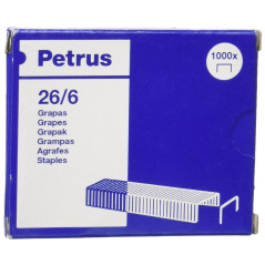 Petrus 55711 - Agrafes de bureau galvanisées 26/6 mm (x1000)