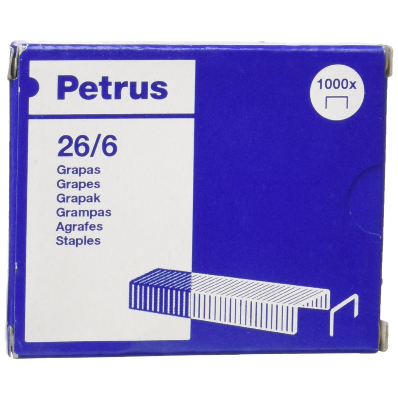 Petrus 55711 - Agrafes de bureau galvanisées 26/6 mm (x1000)