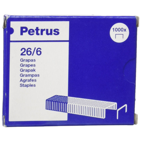 Petrus 55711 - Agrafes de bureau galvanisées 26/6 mm (x1000)
