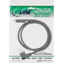 InLine® Câble DisplayPort 1.4 8K4K coudé à gauche Noir/doré 2 m