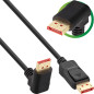 InLine® Câble DisplayPort 1.4 8K4K coudé vers le haut Noir/doré 3 m InLine® Câble DisplayPort 1.4 8K4K coudé vers le haut Noir/doré 3 m