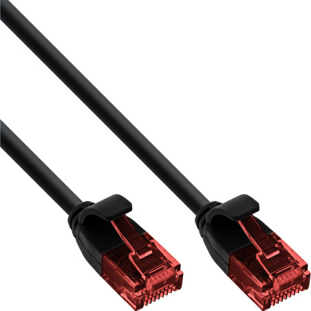 InLine 71233S Câble patch fin U/UTP Cat. 6 Noir 0,3 m