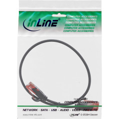 InLine 71233S Câble patch fin U/UTP Cat. 6 Noir 0,3 m