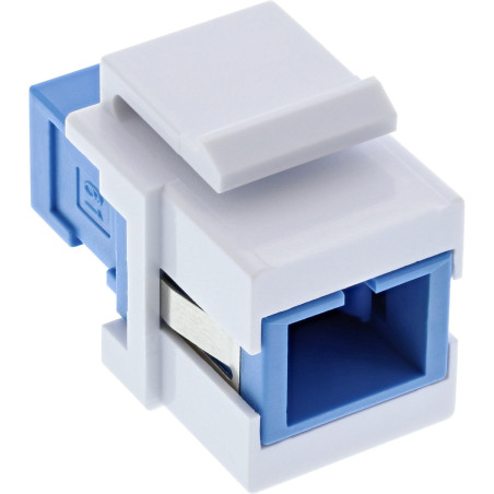 InLine® LWL Keystone Coupleur Snap-in Blanc Simplex SC/SC monomode en céramique