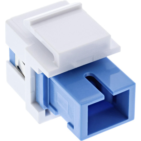 InLine® LWL Keystone Coupleur Snap-in Blanc Simplex SC/SC monomode en céramique