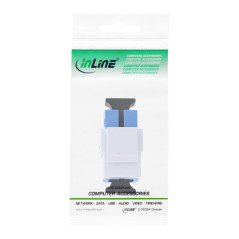 InLine® LWL Keystone Coupleur Snap-in Blanc Simplex SC/SC monomode en céramique