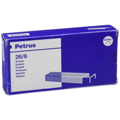Petrus agrafes, Pour agrafer jusqu'à 30 feuilles, long de 6 mm, 5000 agrafes, Modèle 26/6, 55712