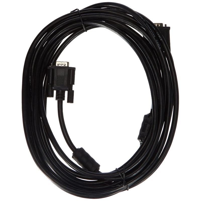lanberg env.-vgac 10cc-0050 B VGA (15 Broches) vers fiche VGA (15 Broches) Câble avec Noyau de ferrite 5 m Noir