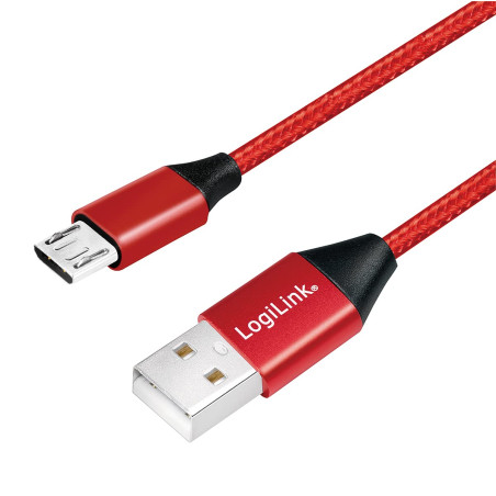 Câble de Connexion USB 2.0 Type A vers Micro-USB Rouge 0,3 m