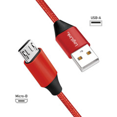 Câble de Connexion USB 2.0 Type A vers Micro-USB Rouge 0,3 m