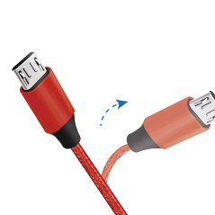 Câble de Connexion USB 2.0 Type A vers Micro-USB Rouge 0,3 m