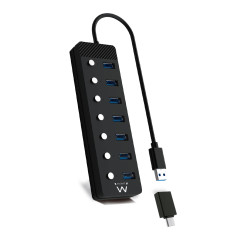 Hub USB Ewent EW1147 Noir