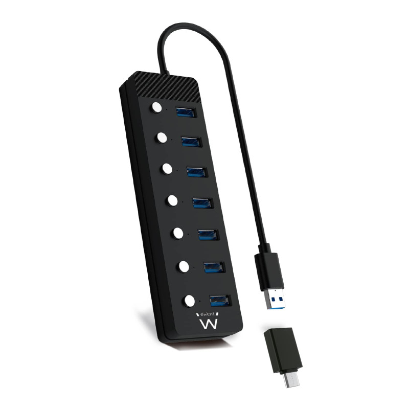 Hub USB Ewent EW1147 Noir Hub USB Ewent EW1147 Noir