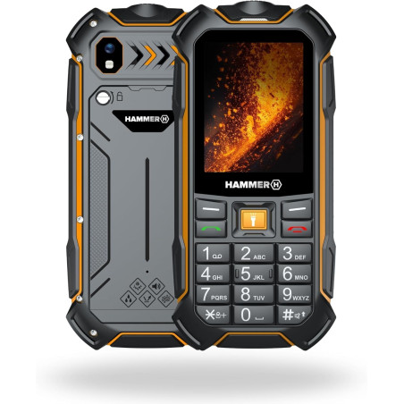 Hammer Boost 2 LTE téléphone Robuste 4G IP68, téléphone de Chantier à Touches, écran 2,4", Dual SIM, Batterie 3500 mAh Longue au
