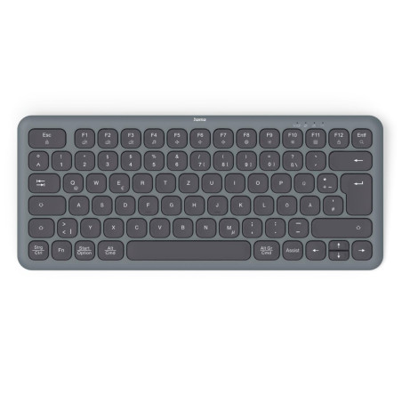 Hama WK-500 Clavier sans Fil Noir et Gris (Puce Polonaise QWERTY, Multi-appareils, Bluetooth, Petit, avec Piles, Silencieux, Tou
