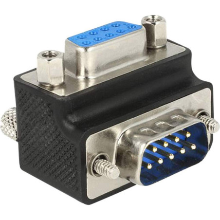 DeLOCK Adaptateur Sub-D 9 pôles St/Bu 270G, coudé, vis/écrou interchangeables