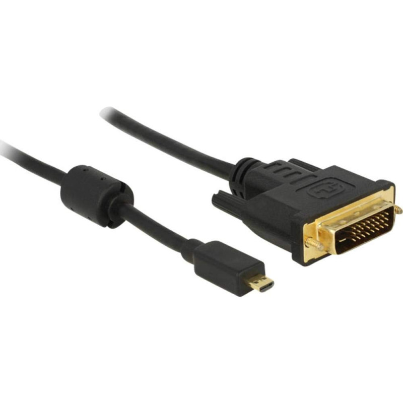 DeLOCK 83586 Câble Adaptateur vidéo Micro-HDMI DVI-D Noir 2 m Connecteur mâle doré DeLOCK 83586 Câble Adaptateur vidéo Micro-HDMI DVI-D Noir 2 m Connecteur mâle doré