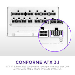 NZXT C1000 Gold ATX 3.1 - Alimentation entièrement modulaire et silencieuse pour Jeux vidéo sur PC - 1000 Watts - 80 Plus Gold -