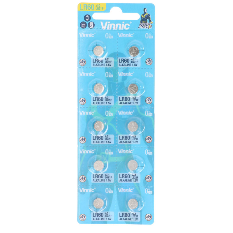 Vinnic Carte de 10 Piles L621 AG1