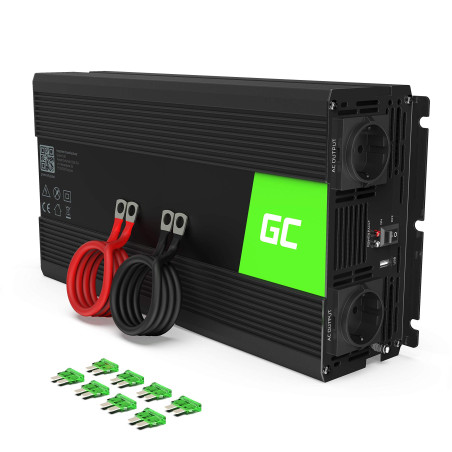 Green Cell® 1500W/3000W 24V 220V/230V Convertisseur Pur Sinus de Tension Volts Camion Solaire Power Inverter sinusoïdale DC AC,