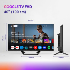 STRONG - Télévision 40 Pouces (100 cm) Full HD SRT40FG6733C - TV Connectée sous Android TV - Image Exceptionnelle - Triple Tuner