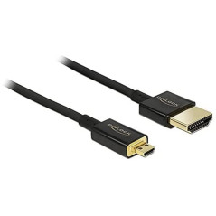 DELOCK HDMI-A/HDMI MICRO-D, 2 M CABLE HDMI HDMI TIPO A (ESTÁNDAR) HDMI TIPO D (MICRO) NEGRO