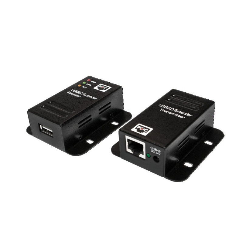 Logilink ua0267 USB 2.0 Cat. 5 Extender jusqu'à 50 m avec HUB 4 Ports, PoE Noir Logilink ua0267 USB 2.0 Cat. 5 Extender jusqu'à 50 m avec HUB 4 Ports, PoE Noir