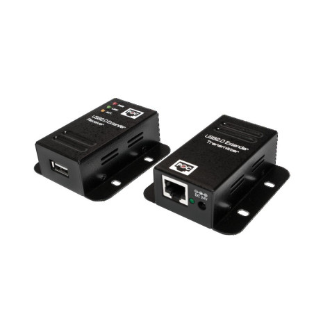 Logilink ua0267 USB 2.0 Cat. 5 Extender jusqu'à 50 m avec HUB 4 Ports, PoE Noir