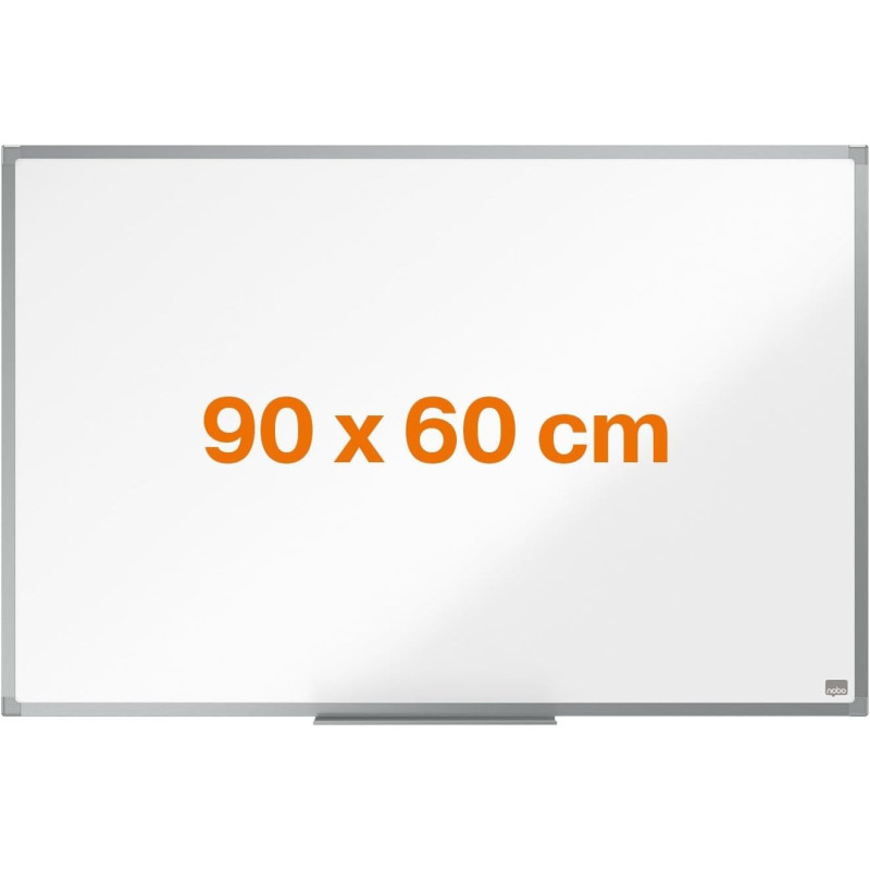 Nobo Tableau Blanc Acier Magnétique, 900 x 600mm, Cadre Aluminium, Montage Mural par les Coins, Porte-Marqueur Inclus, Essence, Nobo Tableau Blanc Acier Magnétique, 900 x 600mm, Cadre Aluminium, Montage Mural par les Coins, Porte-Marqueur Inclus, Essence,
