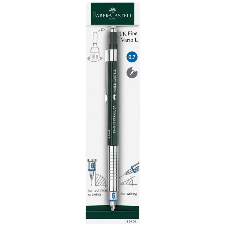 Faber-Castell 135700 - Porte-mine TK-FINE VARIO L, épaisseur de mine: 0,7 mm, couleur du corps: vert