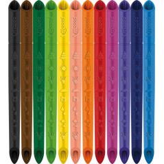 Maped Crayons de couleur Color'Peps Infinity – 12 couleurs – 100% mine colorée – Pas besoin d'affûter – 100% utilisable, zéro ga