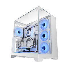 Mars Gaming MC-VISION, Boîtier Gaming ATX, Triple Verre Trempé Continu Sans Cadre, Structure à Double Chambre, Compatible avec C