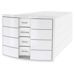 IMPULS Boîte de rangement 4 tiroirs fermés Blanc Format A4/C4