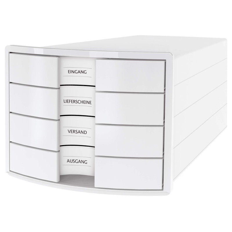IMPULS Boîte de rangement 4 tiroirs fermés Blanc Format A4/C4