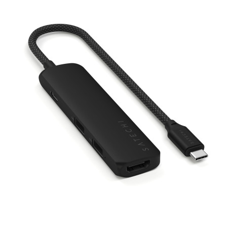 SATECHI 4 en 1 Hub USB C Slim Plus Adaptateur Multiport avec Charge PD 100W, HDMI 4K@60Hz et 2X Ports USB-A Données 10Gbps pour