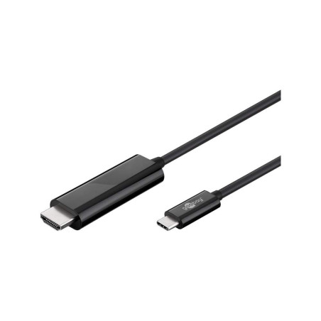 Goobay 77528 Câble Adaptateur USB-C HDMI 4k 60 Hz, 1, 80 m, Noir, 1.80m Longueur